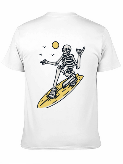 Surfing Skeleton Graphic Tee - Black