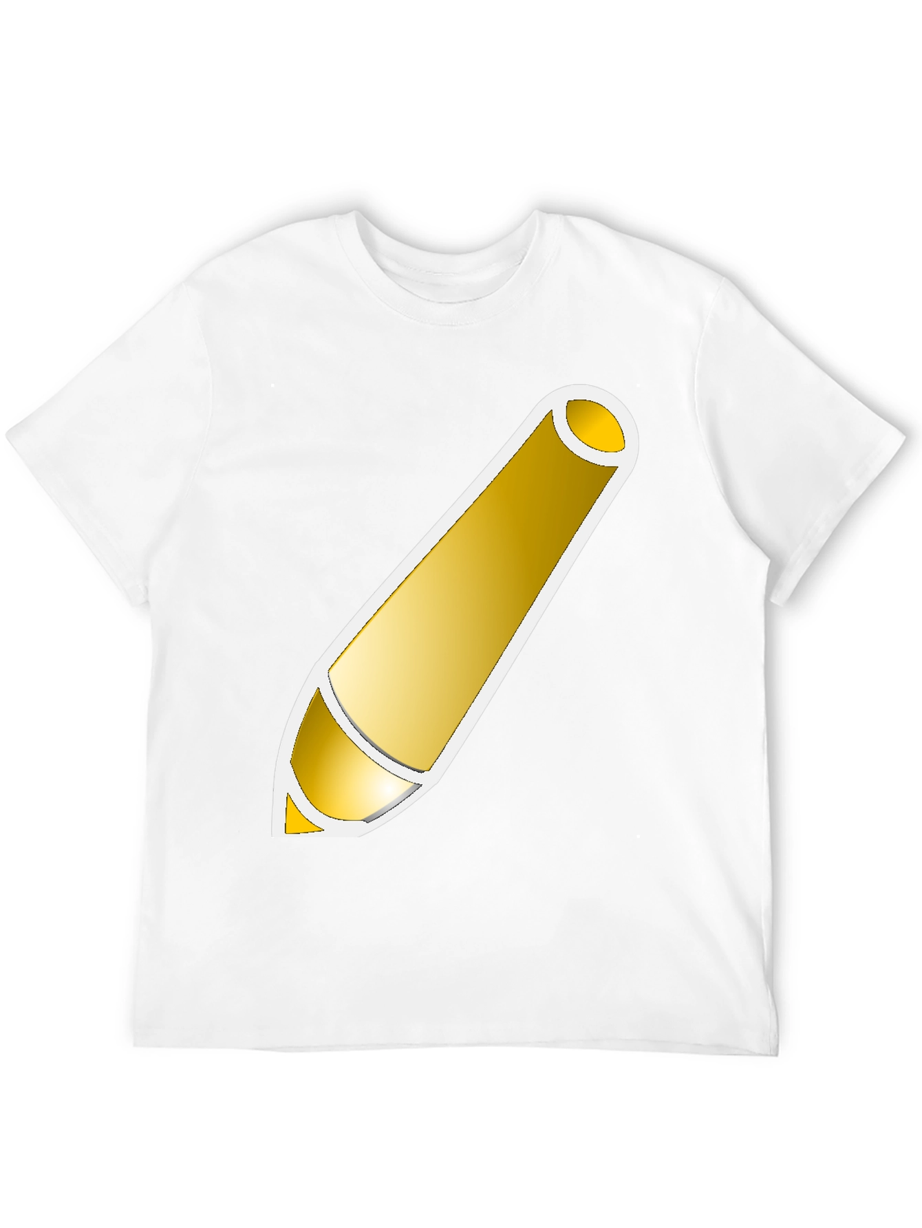 Golden Pencil Graphic Tee - Artistic Design Shirt