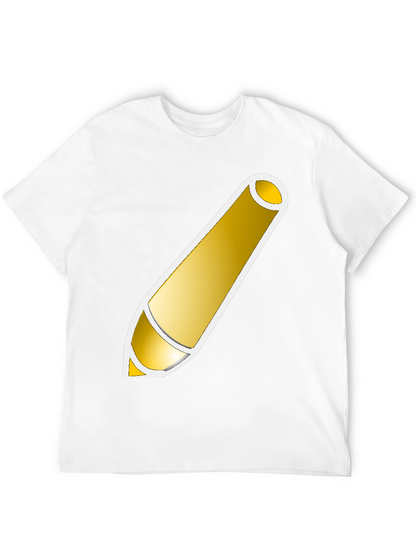 Golden Pencil Graphic Tee - Artistic Design Shirt