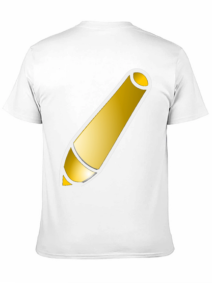 Golden Pencil Graphic Tee - Artistic Design Shirt