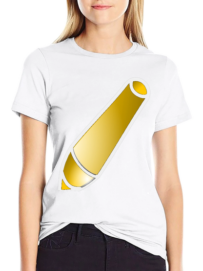 Golden Pencil Graphic Tee - Artistic Design Shirt