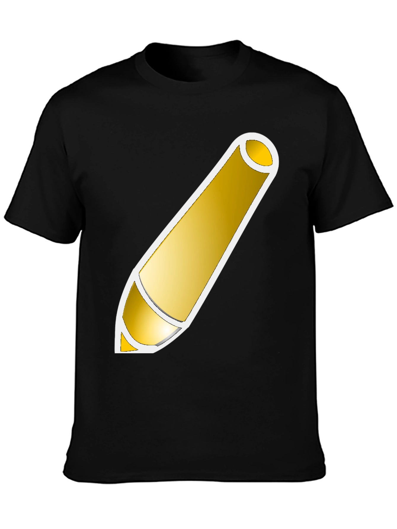 Golden Pencil Graphic Tee - Artistic Design Shirt