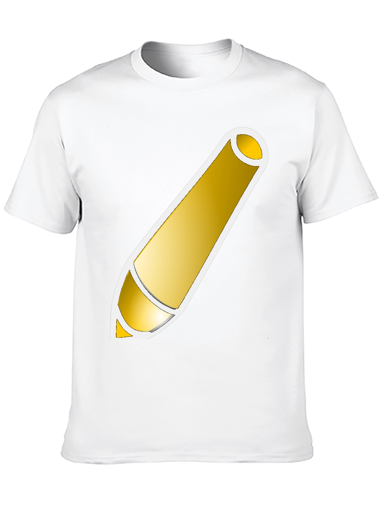 Golden Pencil Graphic Tee - Artistic Design Shirt