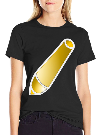 Golden Pencil Graphic Tee - Artistic Design Shirt