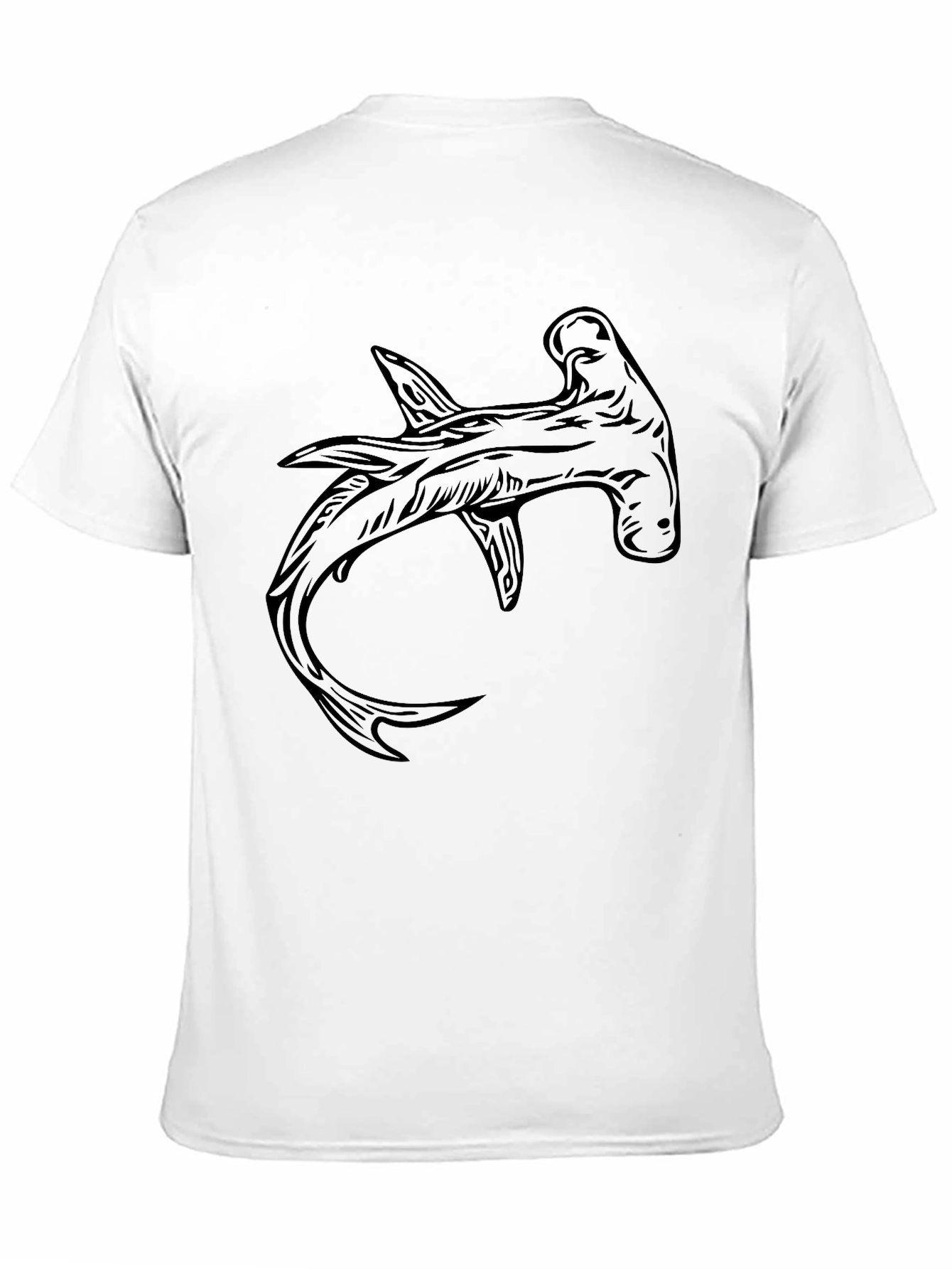 Hammerhead Shark Graphic Tee - Black Cotton T-Shirt
