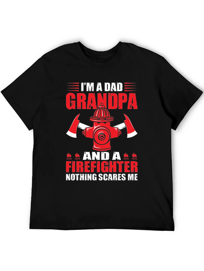 Dad Grandpa Firefighter Graphic Tee