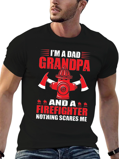 Dad Grandpa Firefighter Graphic Tee