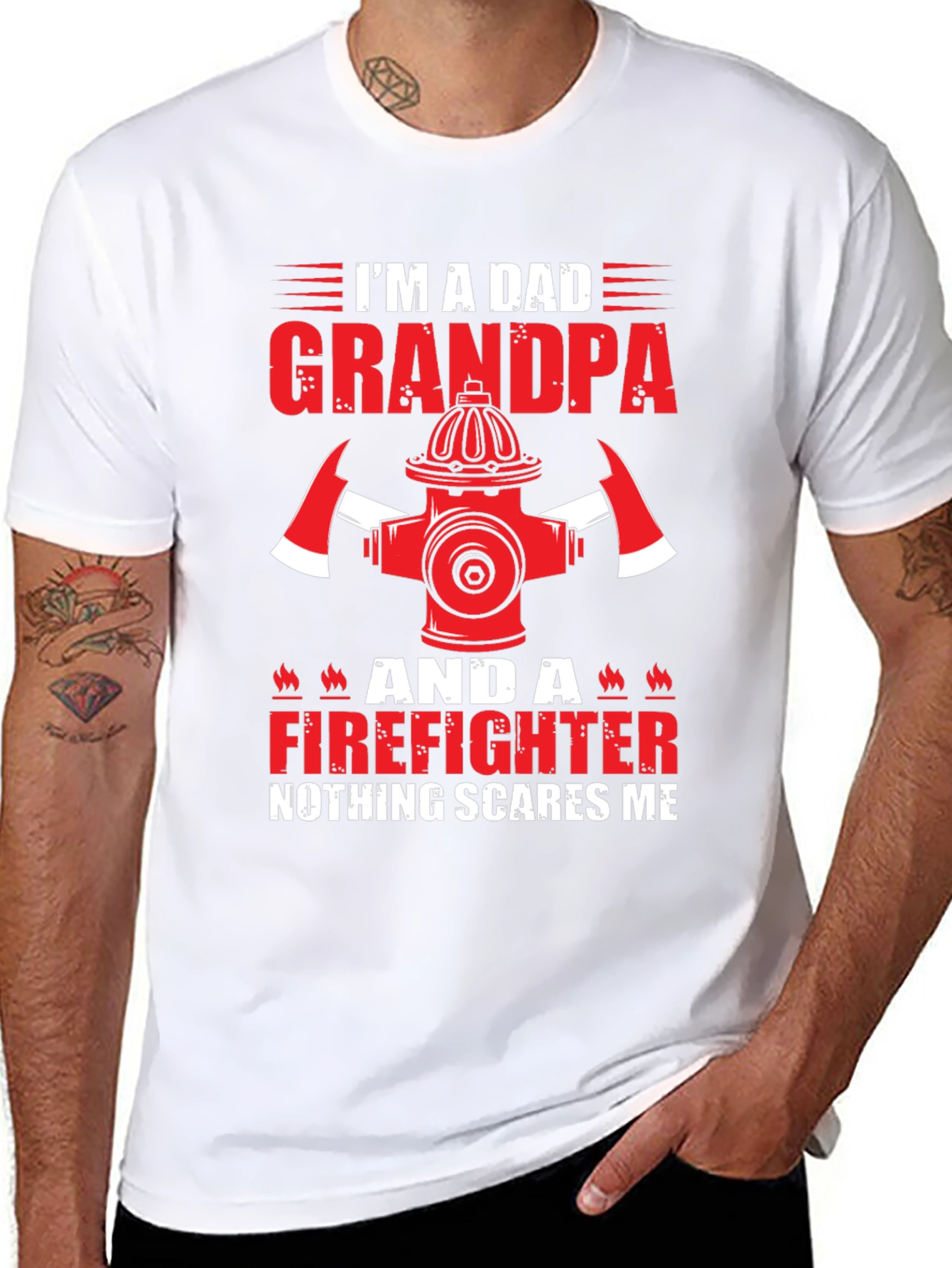 Dad Grandpa Firefighter Graphic Tee