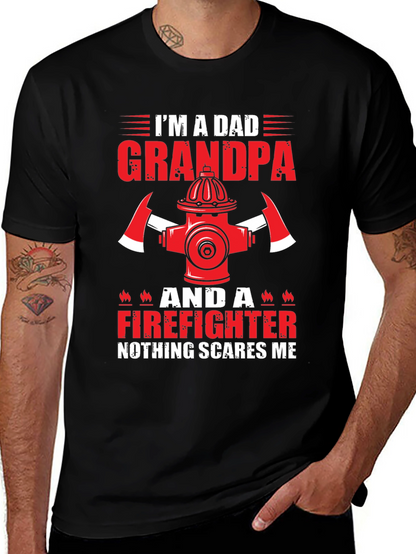 Dad Grandpa Firefighter Graphic Tee