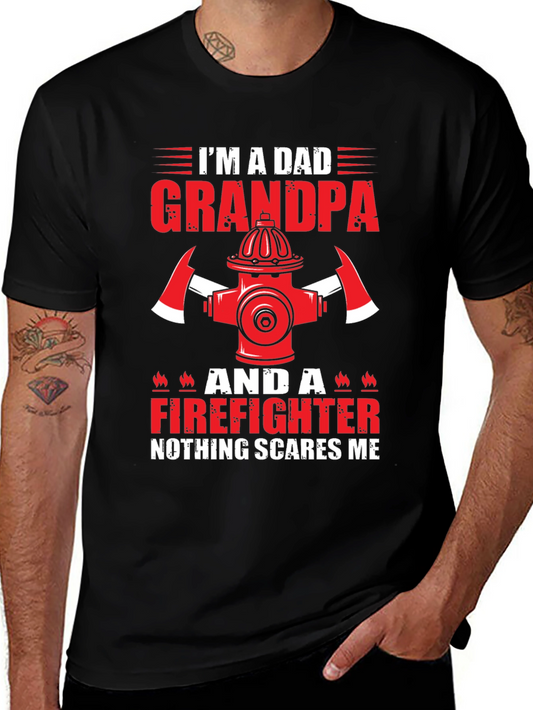 Dad Grandpa Firefighter Graphic Tee