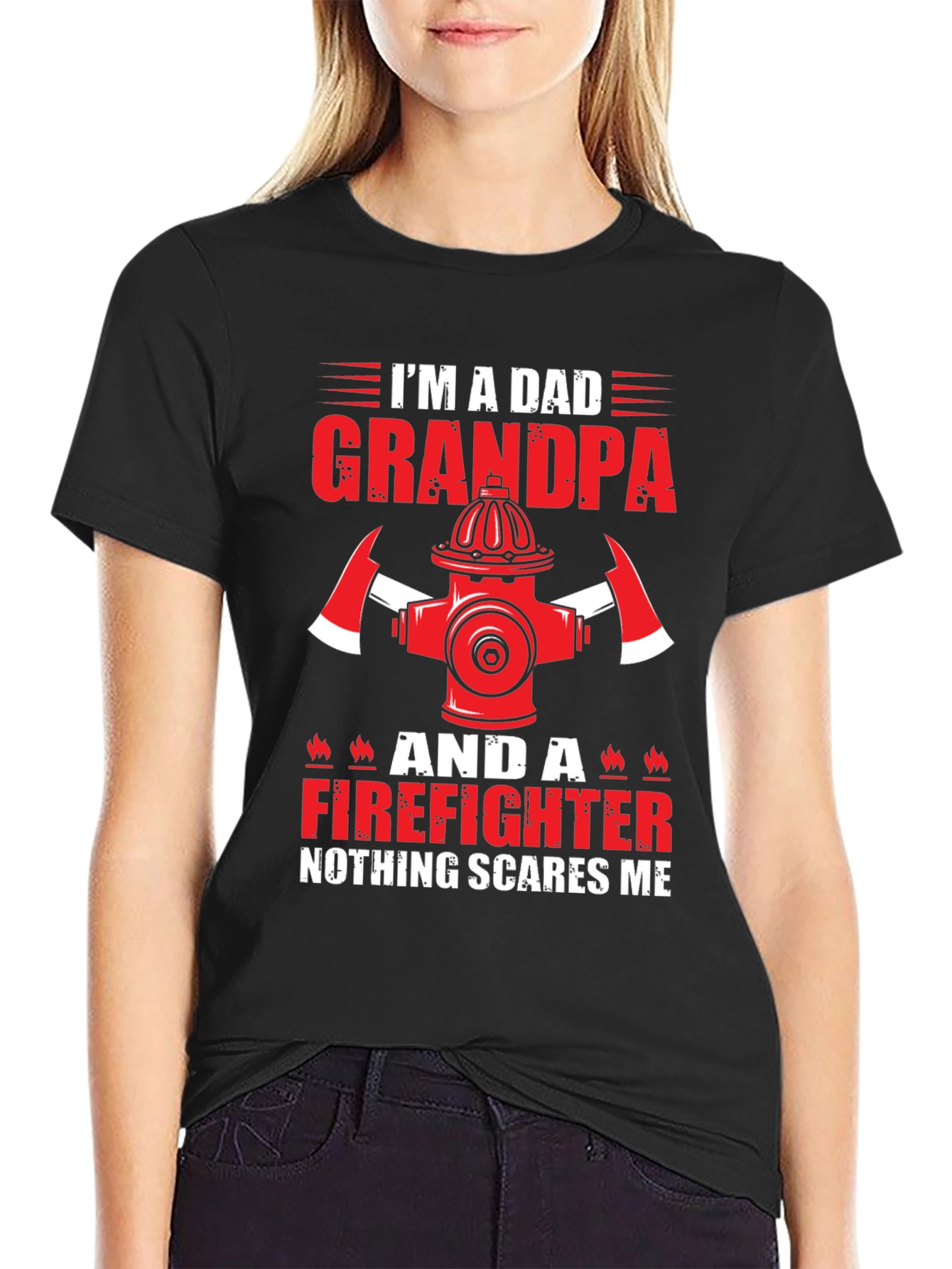 Dad Grandpa Firefighter Graphic Tee
