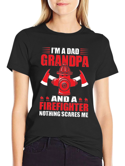 Dad Grandpa Firefighter Graphic Tee