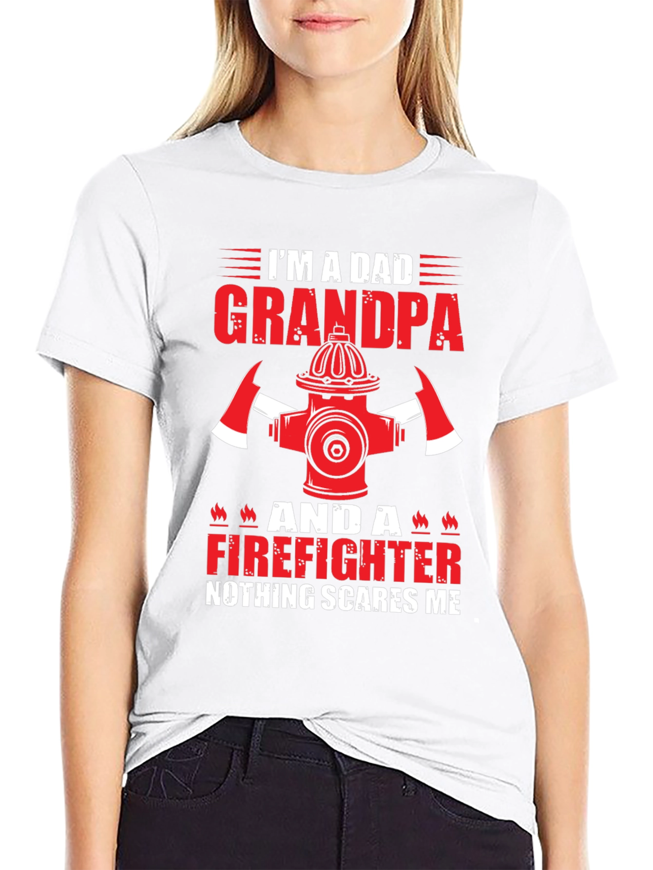 Dad Grandpa Firefighter Graphic Tee