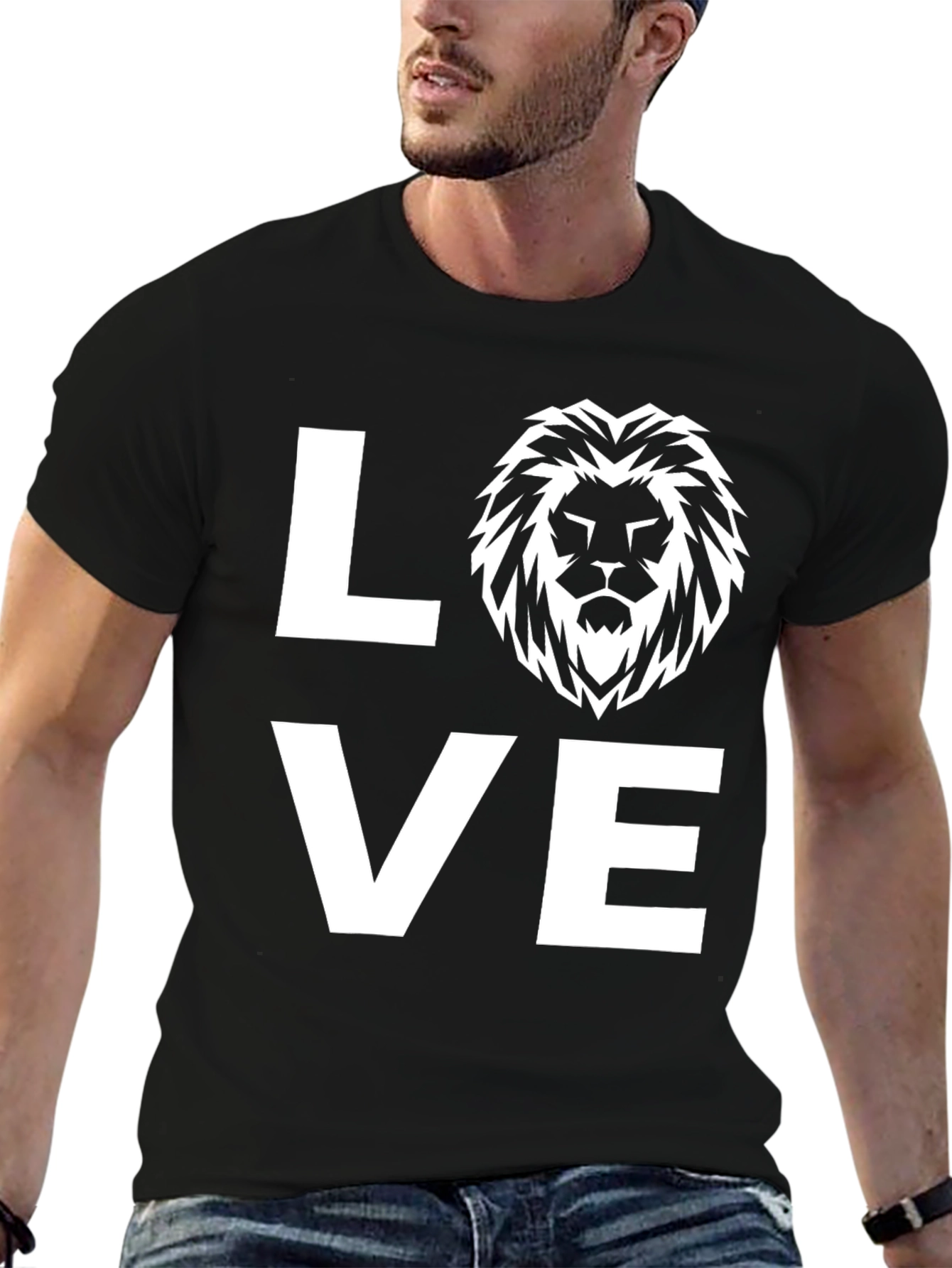 Lion Head Graphic Tee - Love Shirt