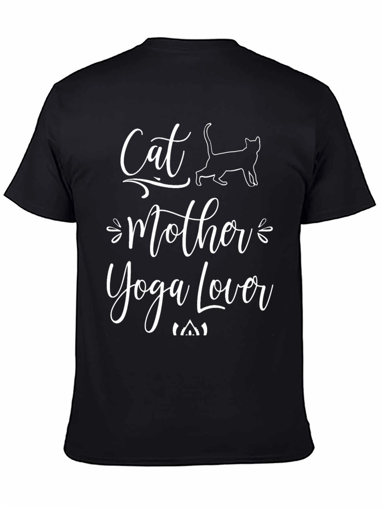 Cat Mother Yoga Lover Graphic Tee - Black