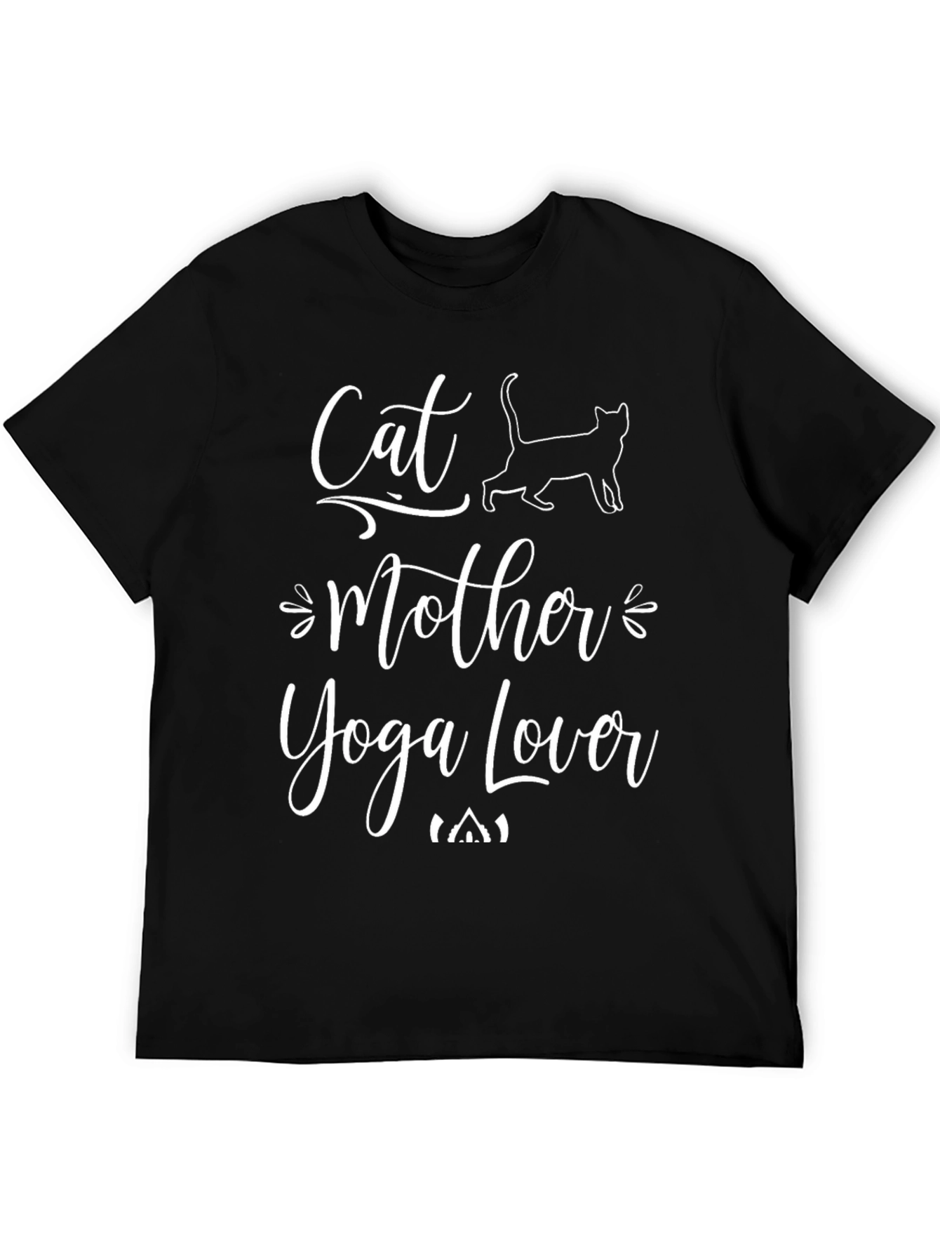 Cat Mother Yoga Lover Graphic Tee - Black