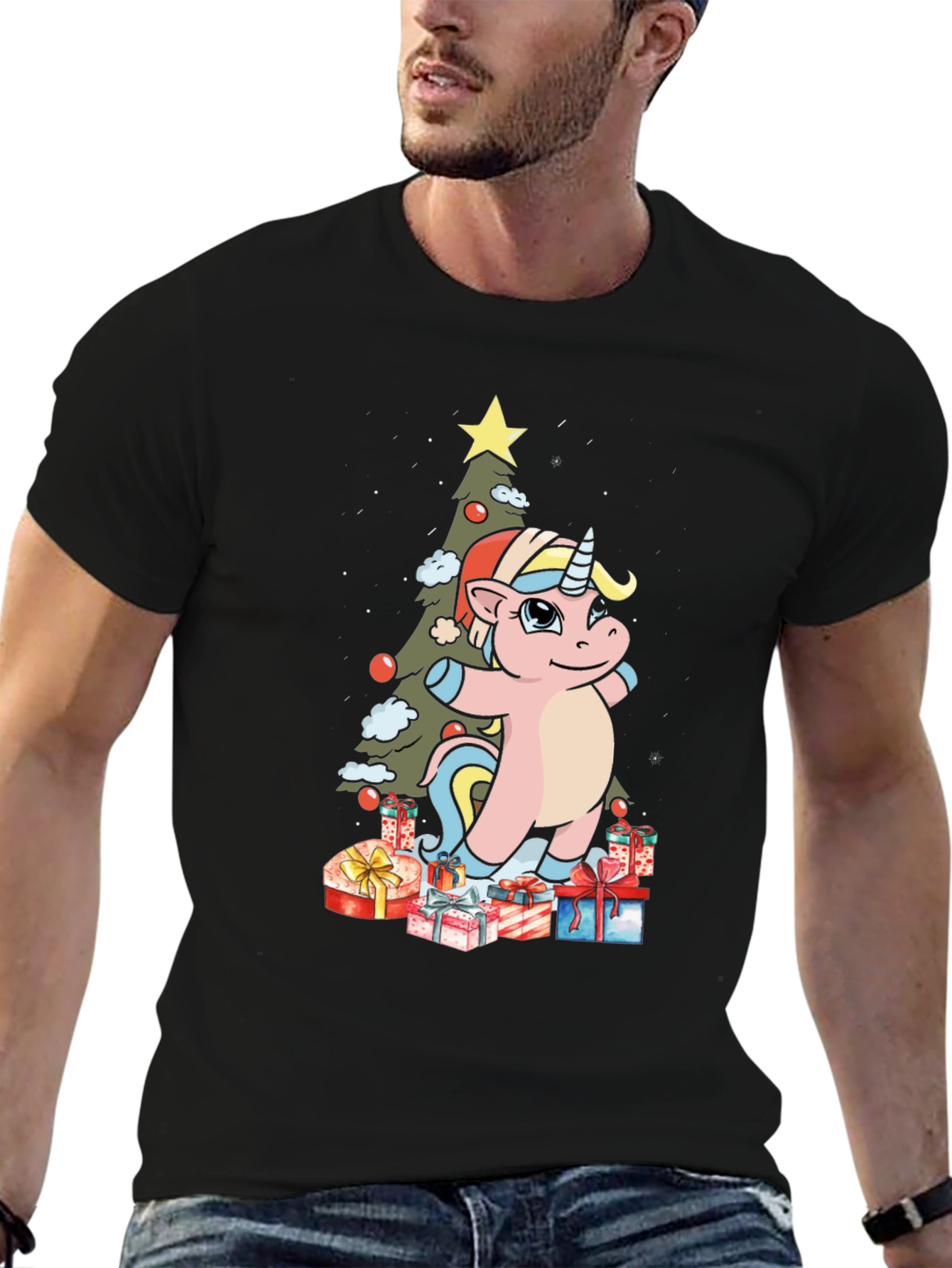Festive Unicorn Christmas T-Shirt