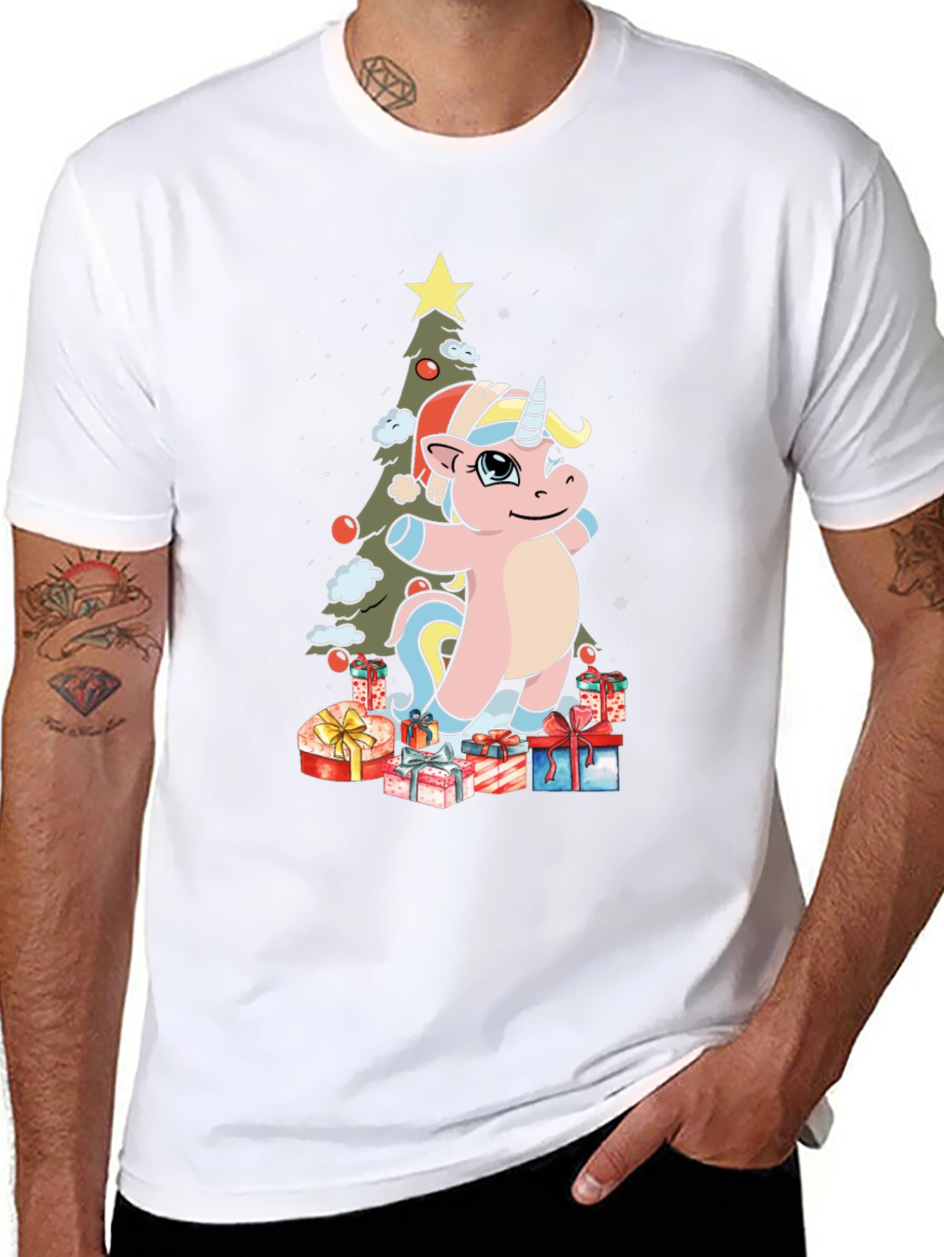 Festive Unicorn Christmas T-Shirt
