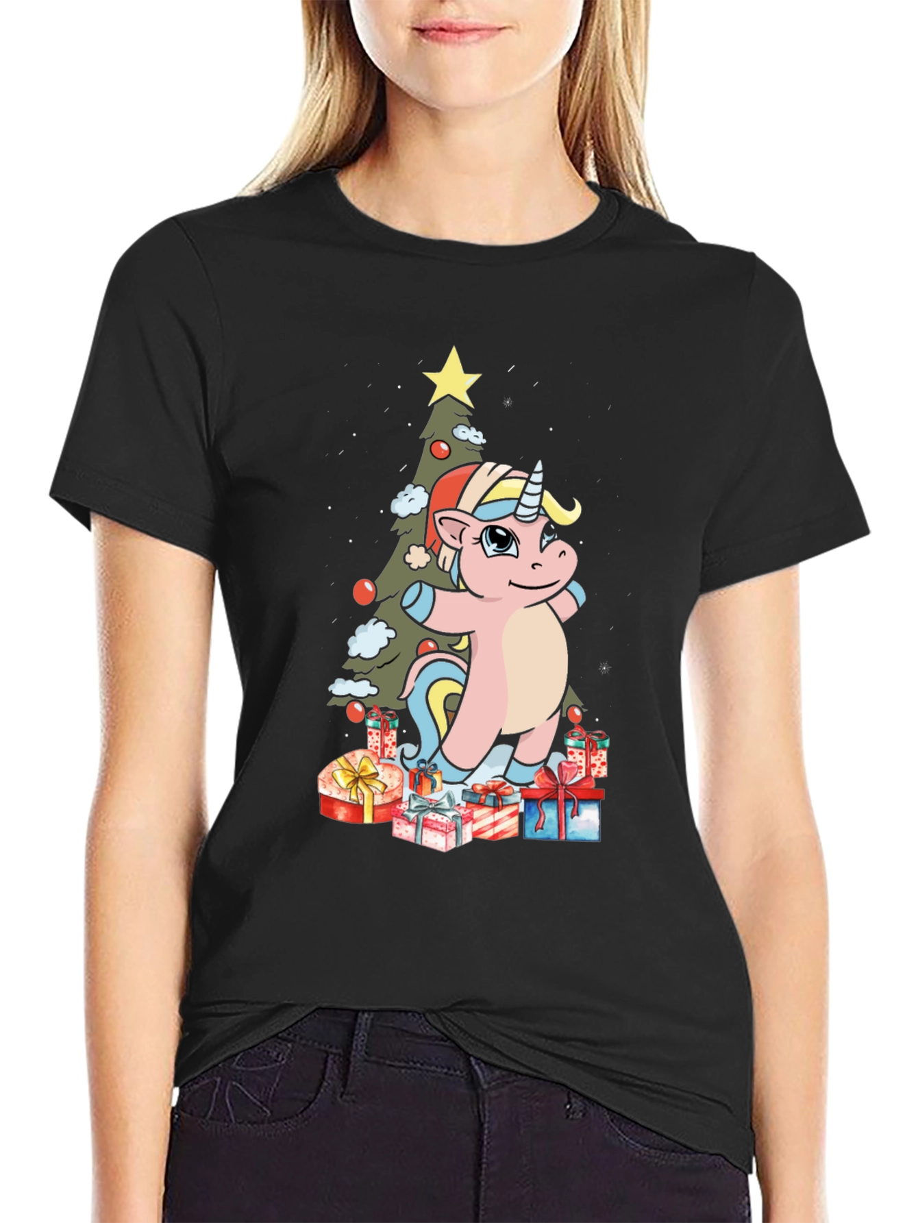 Festive Unicorn Christmas T-Shirt