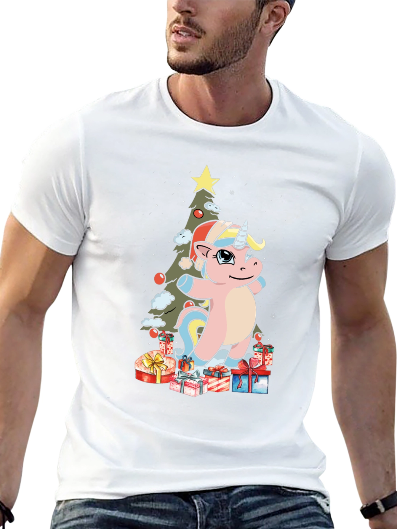 Festive Unicorn Christmas T-Shirt