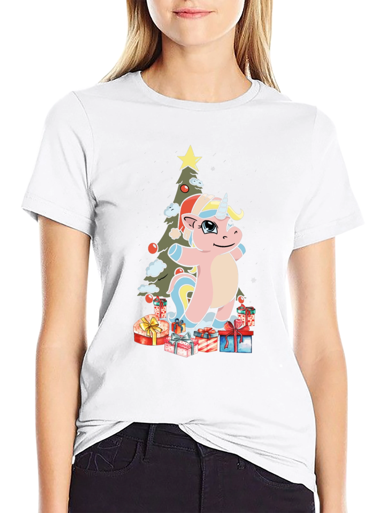 Festive Unicorn Christmas T-Shirt