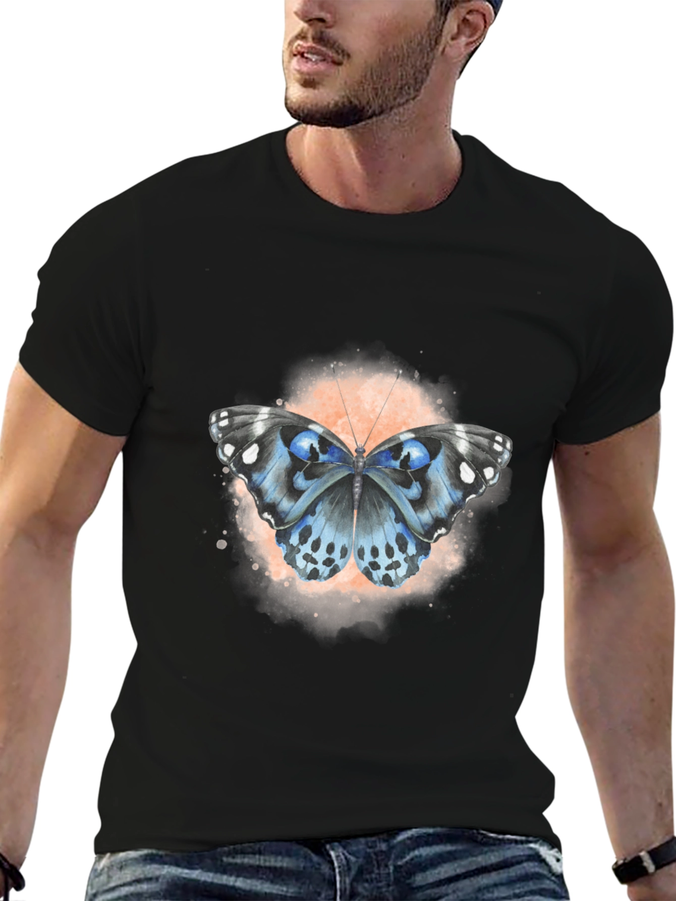 Butterfly Graphic Black T-Shirt - Unique Design