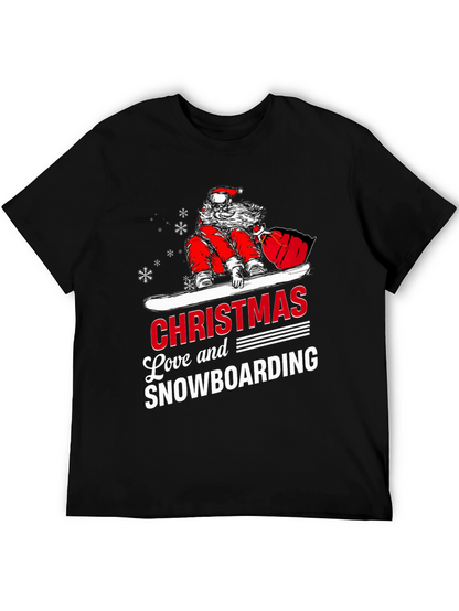Santa Snowboarding Christmas T-Shirt