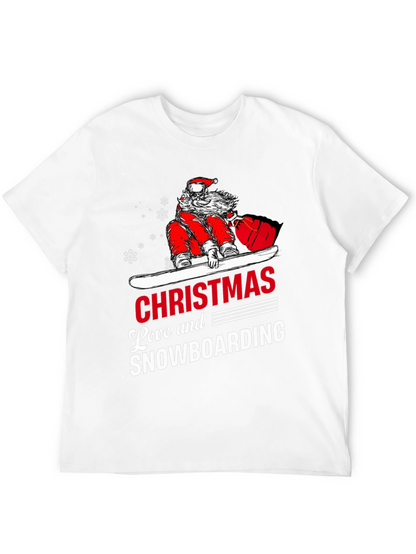 Santa Snowboarding Christmas T-Shirt