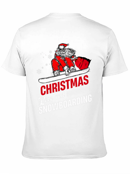 Santa Snowboarding Christmas T-Shirt