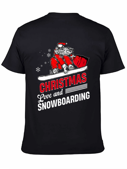Santa Snowboarding Christmas T-Shirt