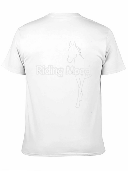 Riding Mood Graphic Tee - Black Cotton Blend T-Shirt
