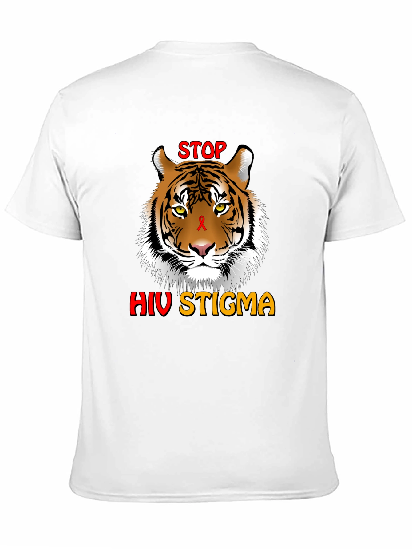 Stop HIV Stigma Awareness T-Shirt - Tiger Graphic