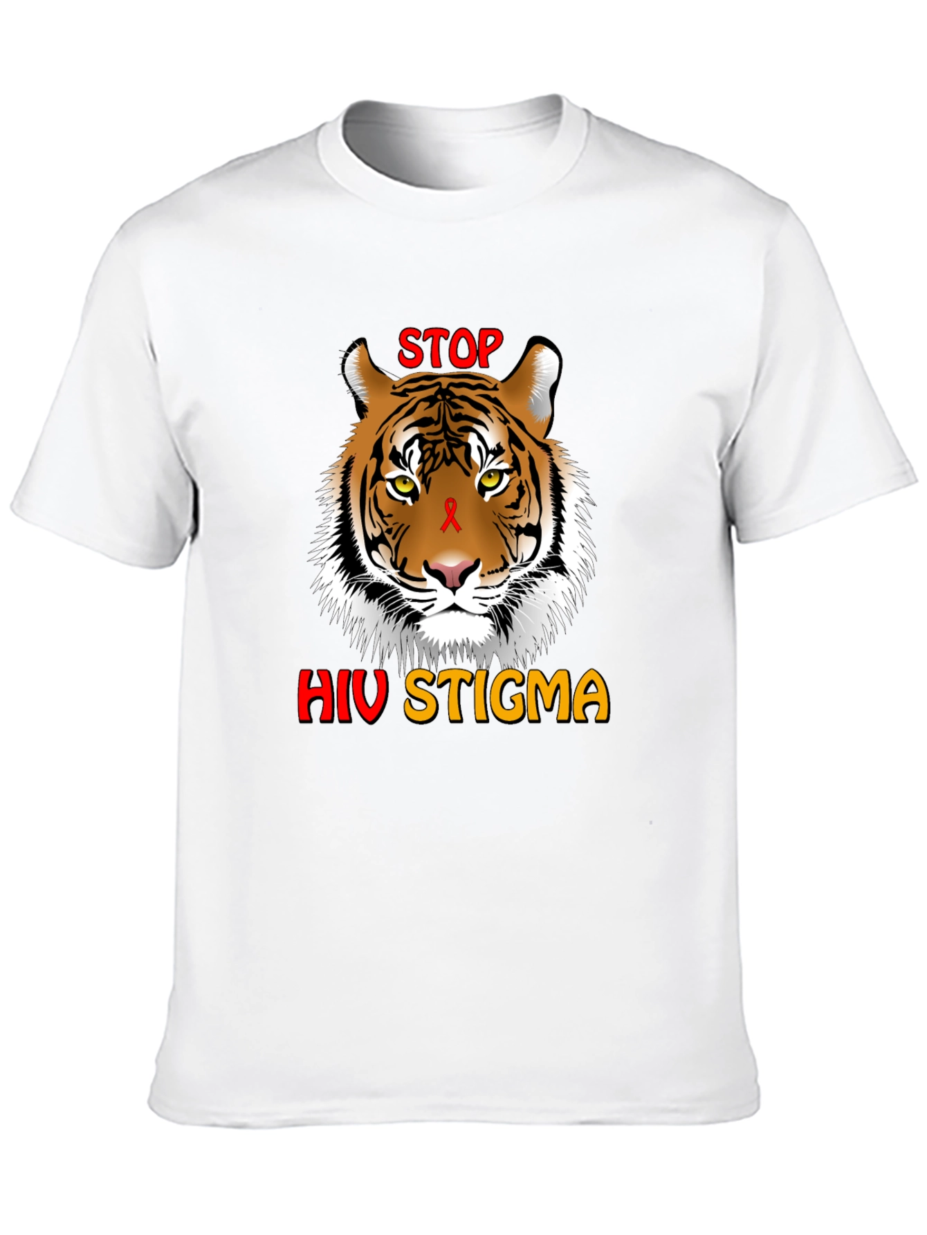 Stop HIV Stigma Awareness T-Shirt - Tiger Graphic