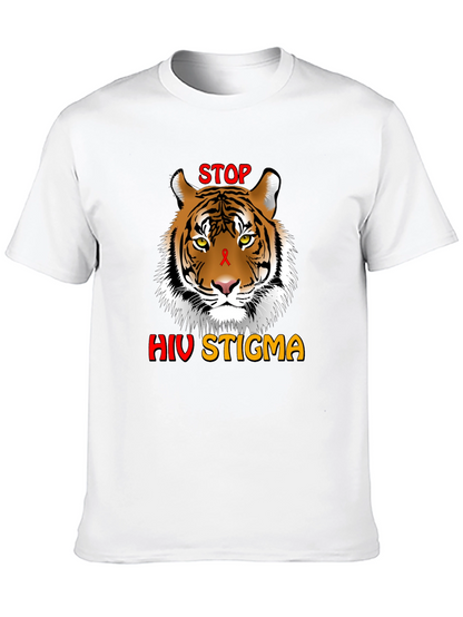 Stop HIV Stigma Awareness T-Shirt - Tiger Graphic