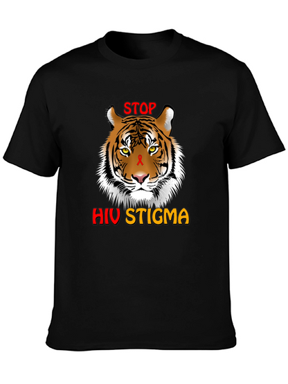 Stop HIV Stigma Awareness T-Shirt - Tiger Graphic