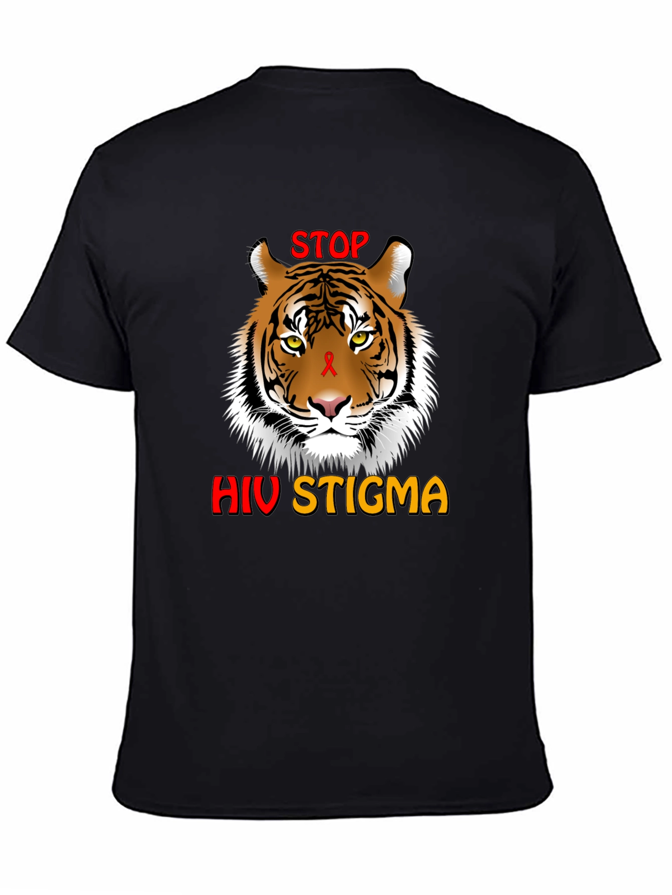 Stop HIV Stigma Awareness T-Shirt - Tiger Graphic