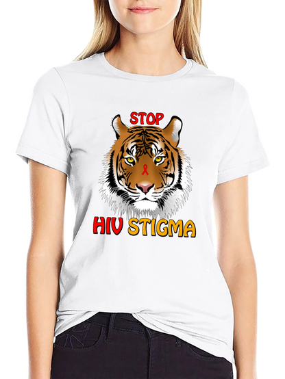 Stop HIV Stigma Awareness T-Shirt - Tiger Graphic