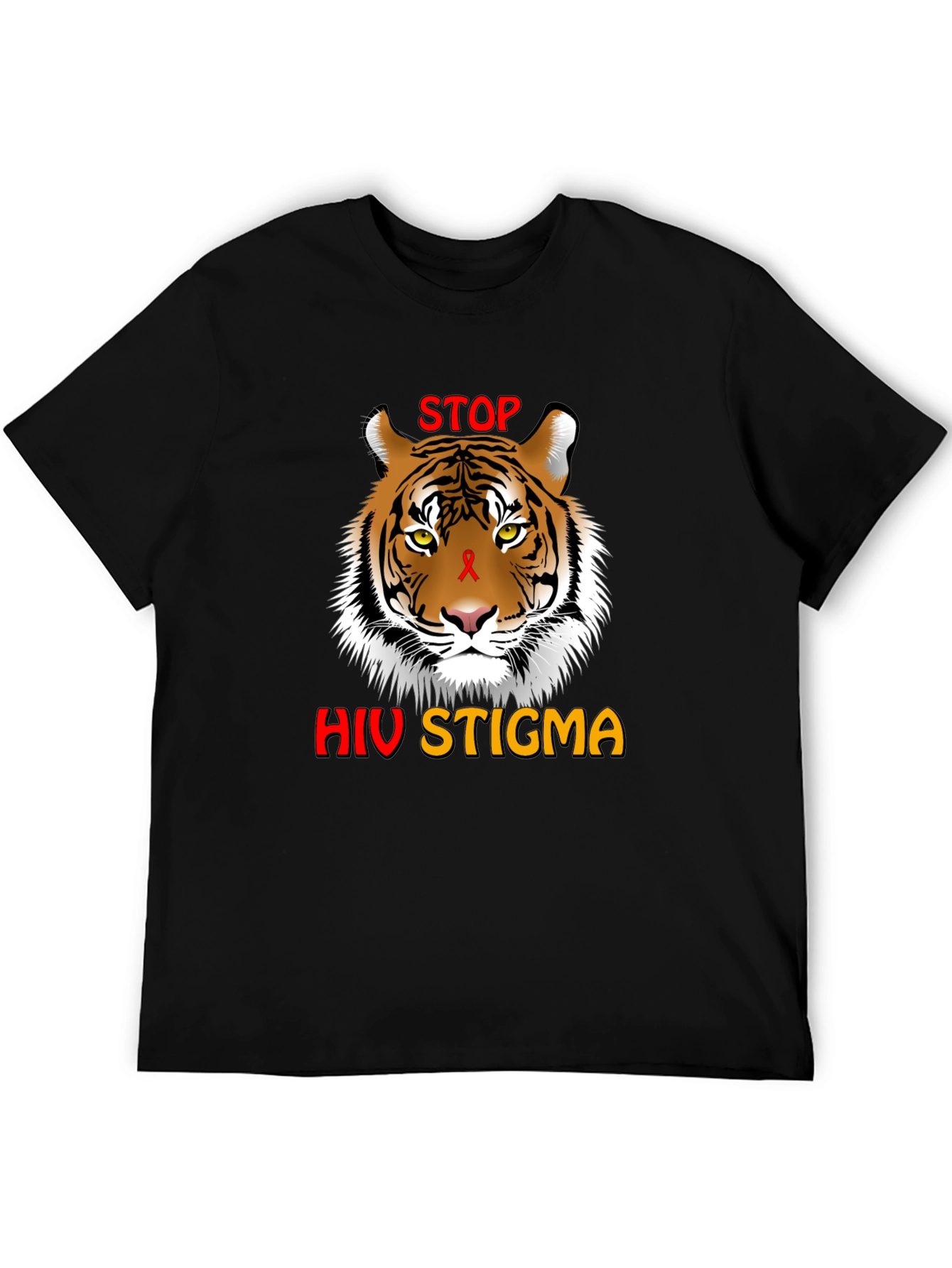 Stop HIV Stigma Awareness T-Shirt - Tiger Graphic