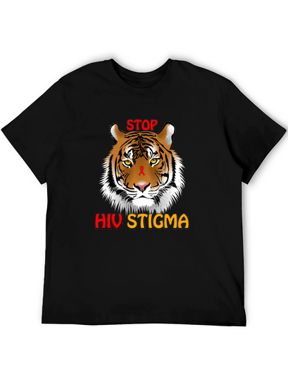Stop HIV Stigma Awareness T-Shirt - Tiger Graphic