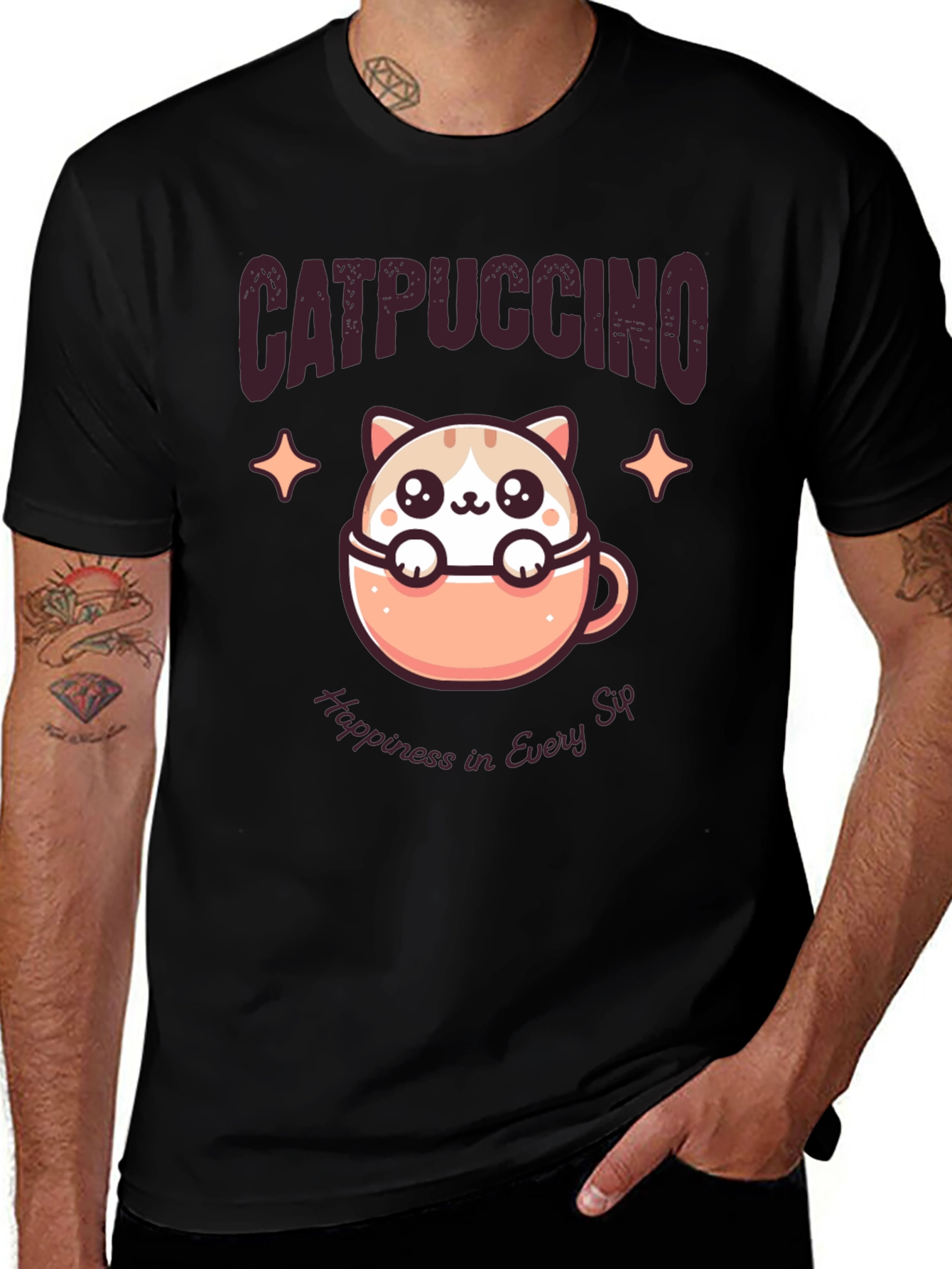 Catpuccino T-Shirt - Happiness in Every Sip