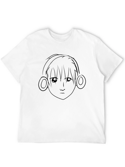 Anime Headphones Black T-Shirt