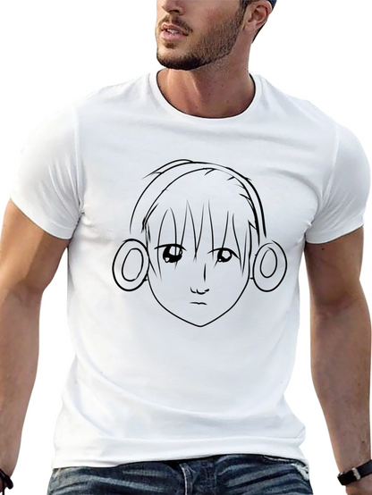 Anime Headphones Black T-Shirt