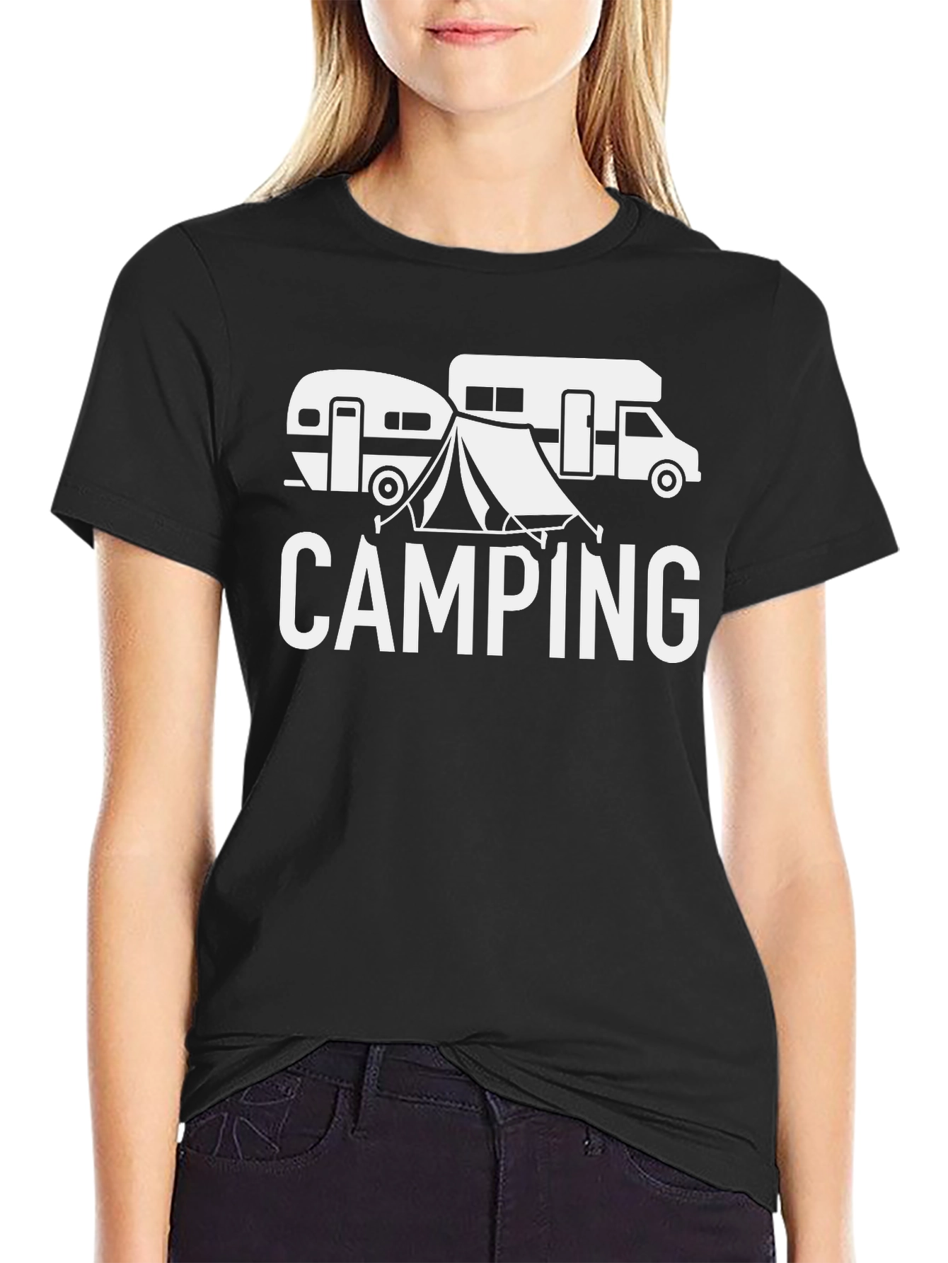 Camping Adventure Black T-Shirt