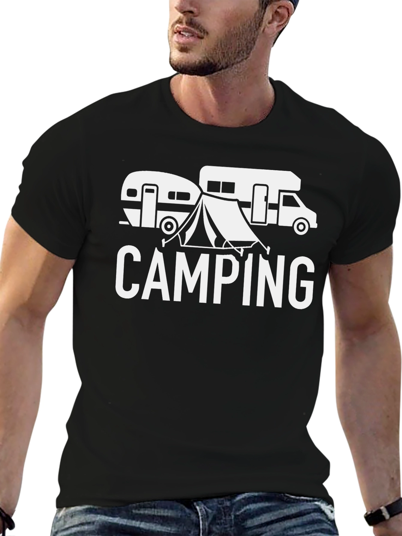 Camping Adventure Black T-Shirt
