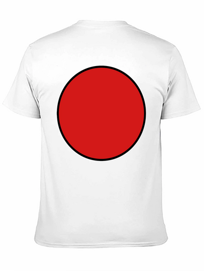 Red Circle Graphic Tee - Black Cotton Blend Shirt