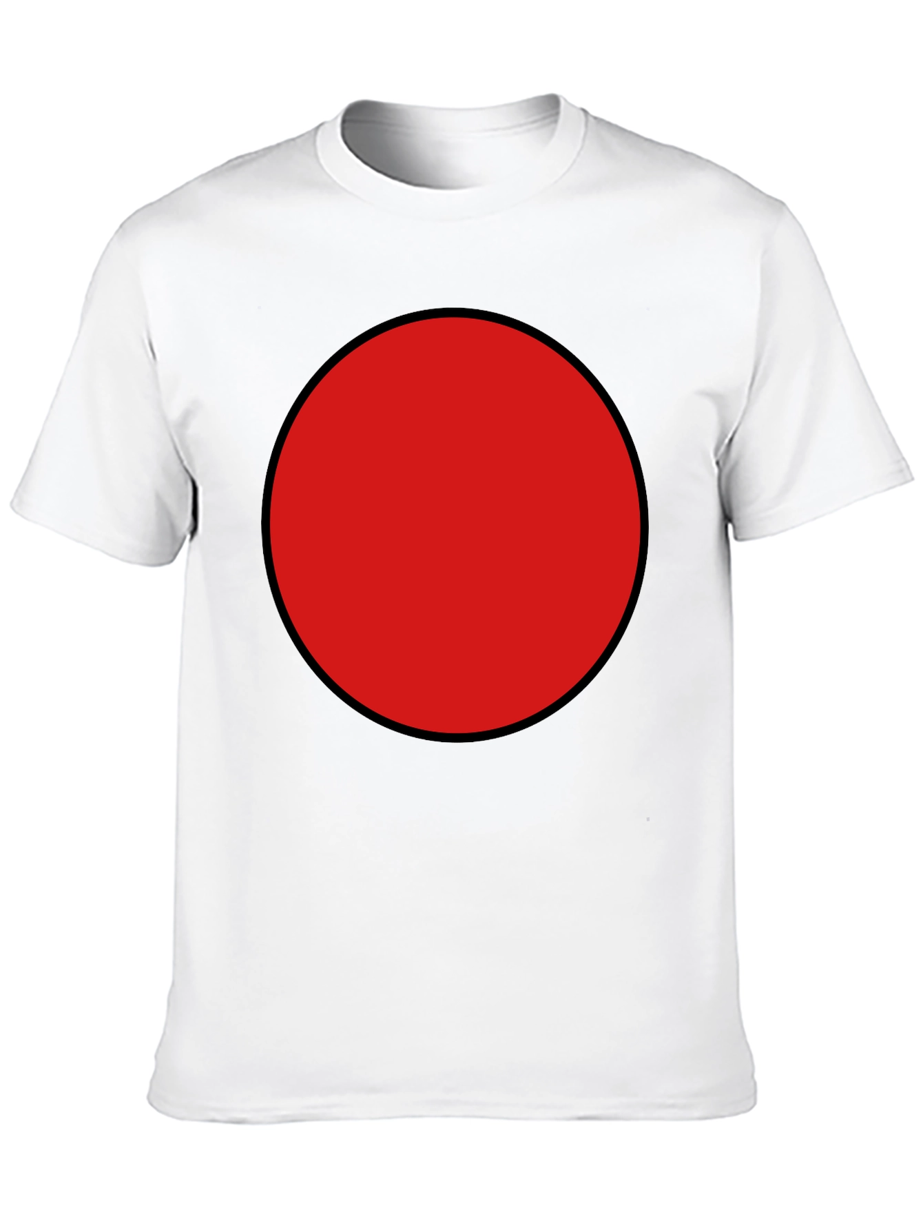 Red Circle Graphic Tee - Black Cotton Blend Shirt