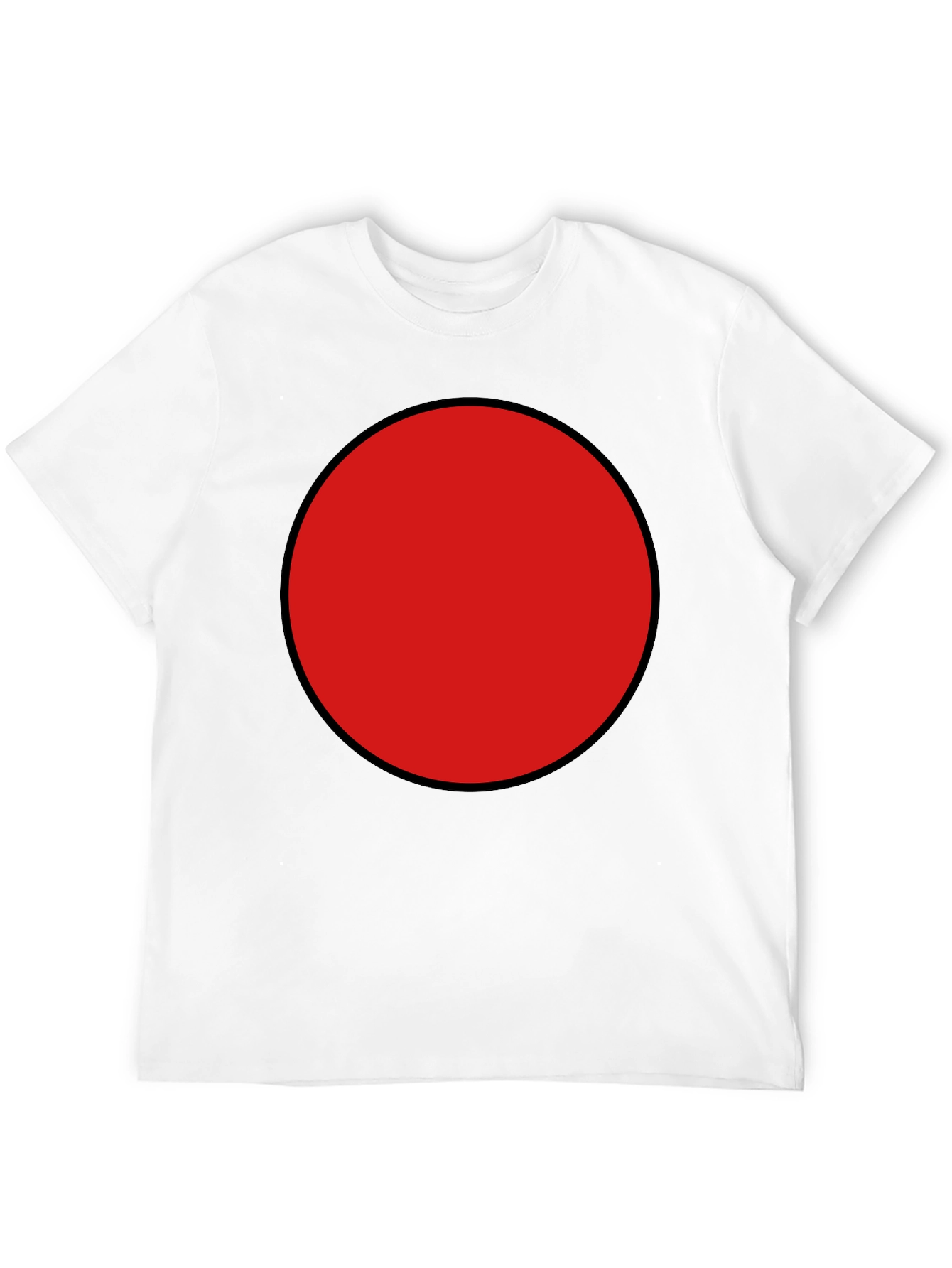 Red Circle Graphic Tee - Black Cotton Blend Shirt
