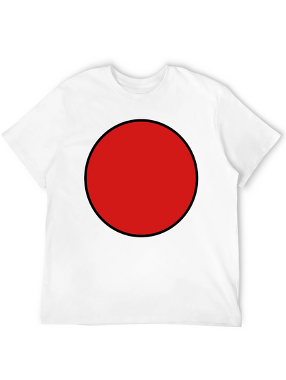 Red Circle Graphic Tee - Black Cotton Blend Shirt