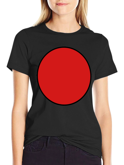 Red Circle Graphic Tee - Black Cotton Blend Shirt