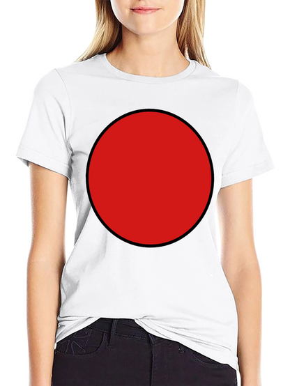 Red Circle Graphic Tee - Black Cotton Blend Shirt